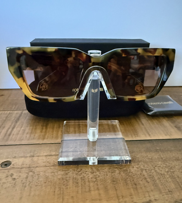 Roberto Cavalli Accessories - Roberto Cavalli SRC016 0AGG Sunglasses Women's Tortoise Oversized Square Italy